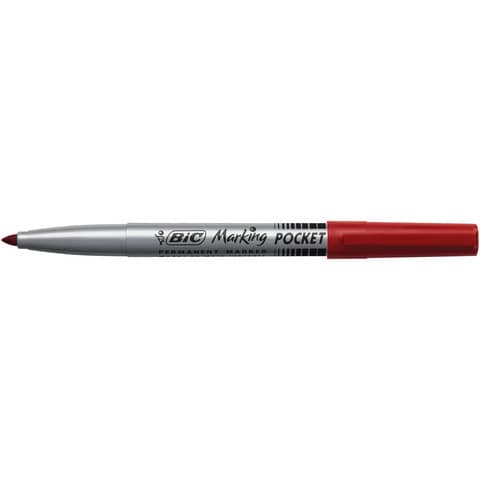 Marcatore permanente BIC Marking Pocket 1445 punta conica 1 mm rosso 8209002